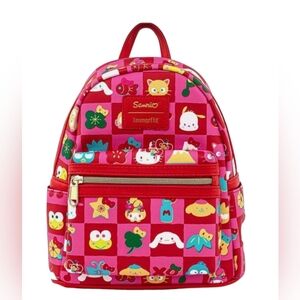 New! Loungefly Hello Kitty Sanrio 60th Anniversary All Over Print Mini Backpack